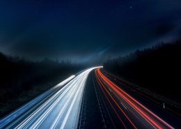 Lights from speeding cars